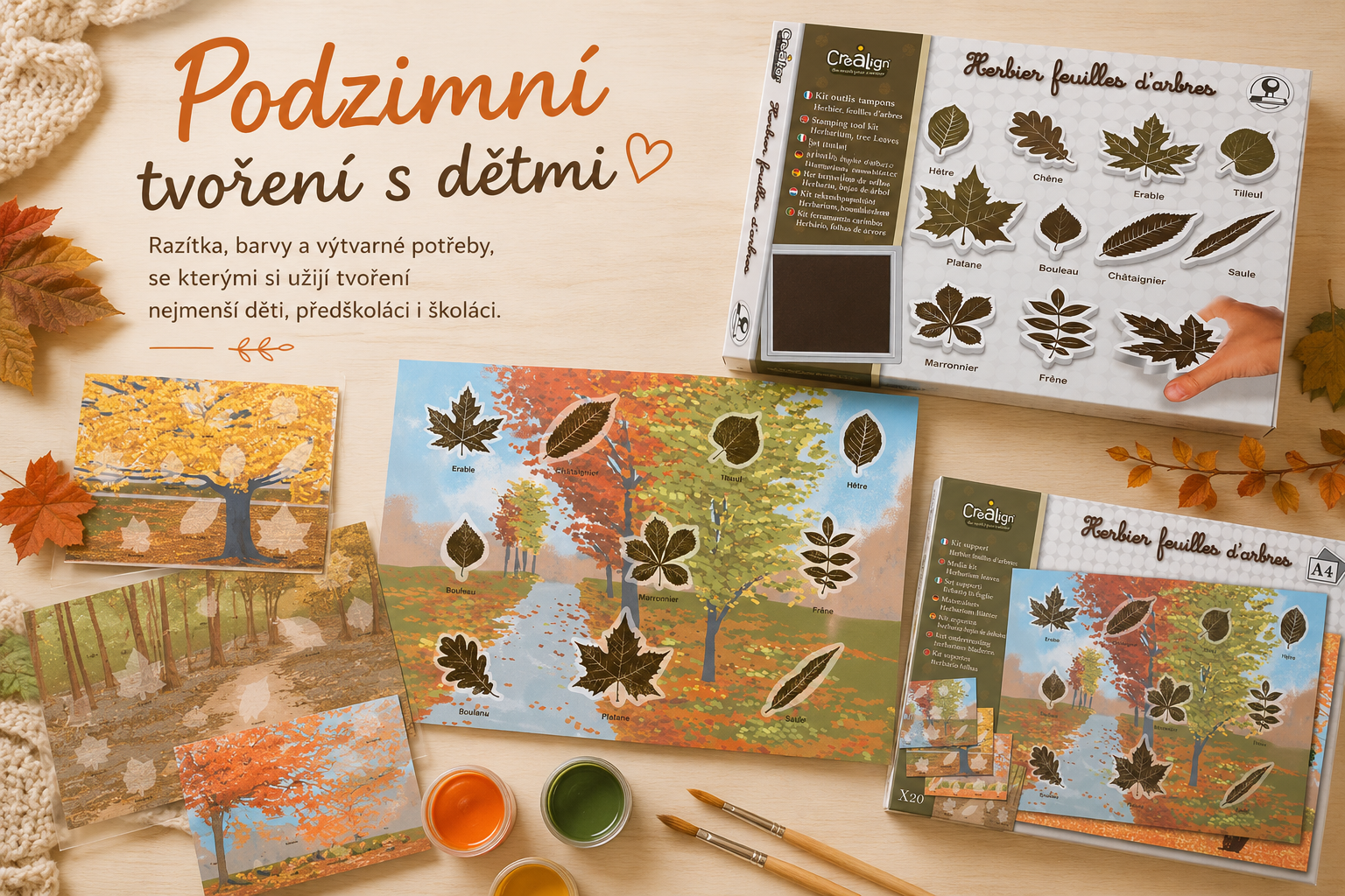 Podzimní tvoření s dětmi – razítka a kreativní potřeby Créa Lign
