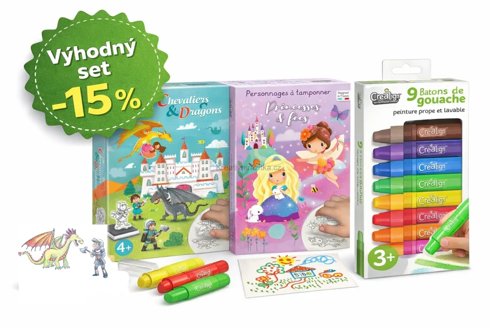 Crea Lign Kreativní set – Rytíři & Princezny, voskovky