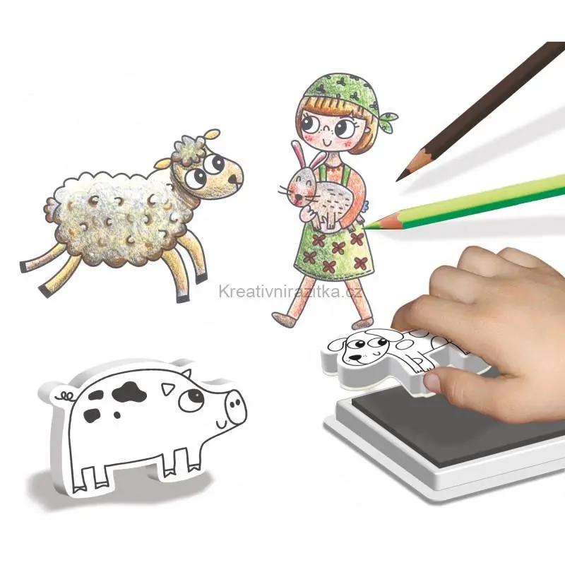 Crea Lign Pěnová razítka pro děti MOJE FARMA