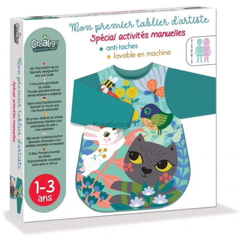 Crea Lign dětská ochranná nepromokavá zástěrka na malování a tvoření 1–3 roky