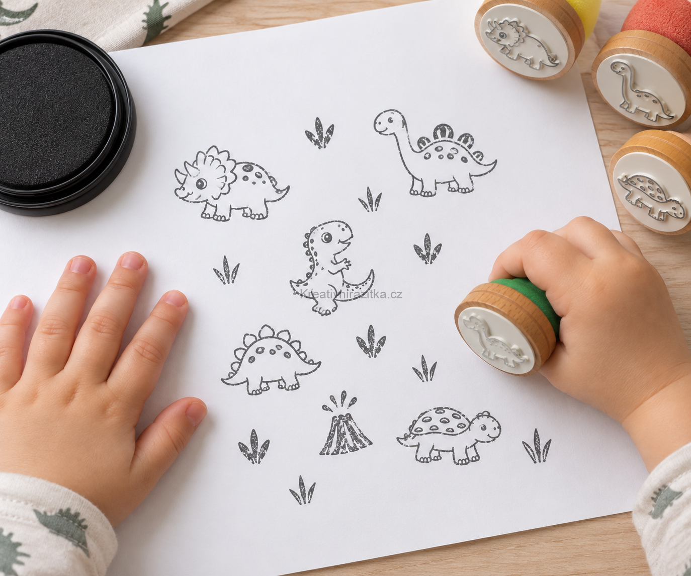 Crea Lign Plyšová razítka pro děti – Dinosauři