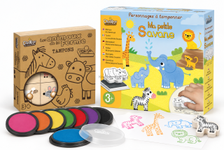 Kreativní razítkovací set – Zvířata FARMA & SAVANA, podušky